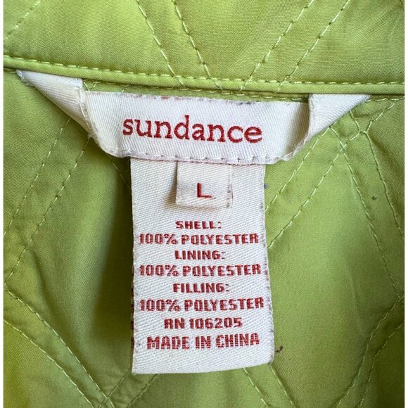 Sundance Quilted Half-Zip Pullover Jacket in Chartreuse Green – Size Large - Picture 3 of 10